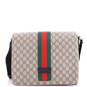 Gucci Web Flap Messenger Bag Gg Coated #242605G94B